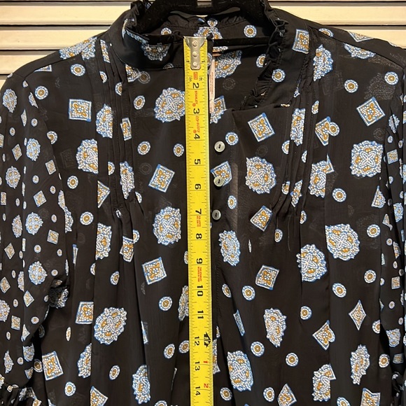 NWT Free People Turn Turn Long Sleeve Sheer Mini dress Medallon Print - Picture 10 of 11